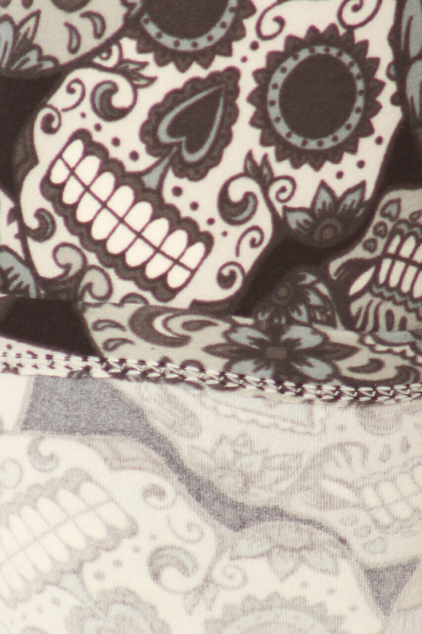 Wholesale Buttery Smooth Charcoal Sugar Skull Plus Size Leggings