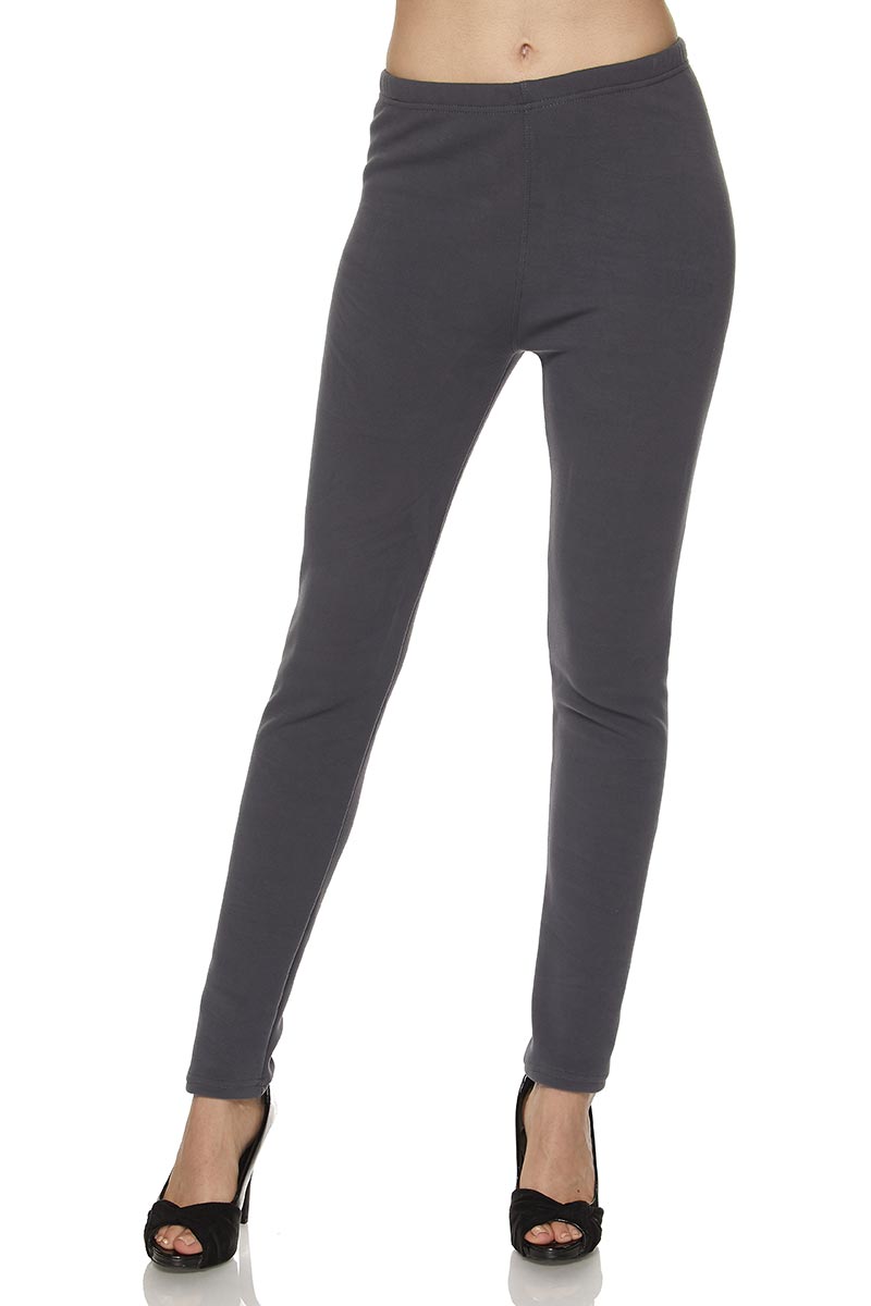 Wholesale Solid Warm Fur Lined Leggings