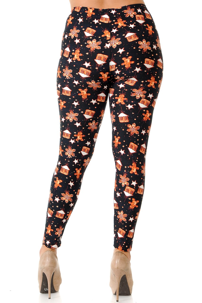 Wholesale Buttery Smooth Holiday Gingerbread Christmas Plus Size Leggings