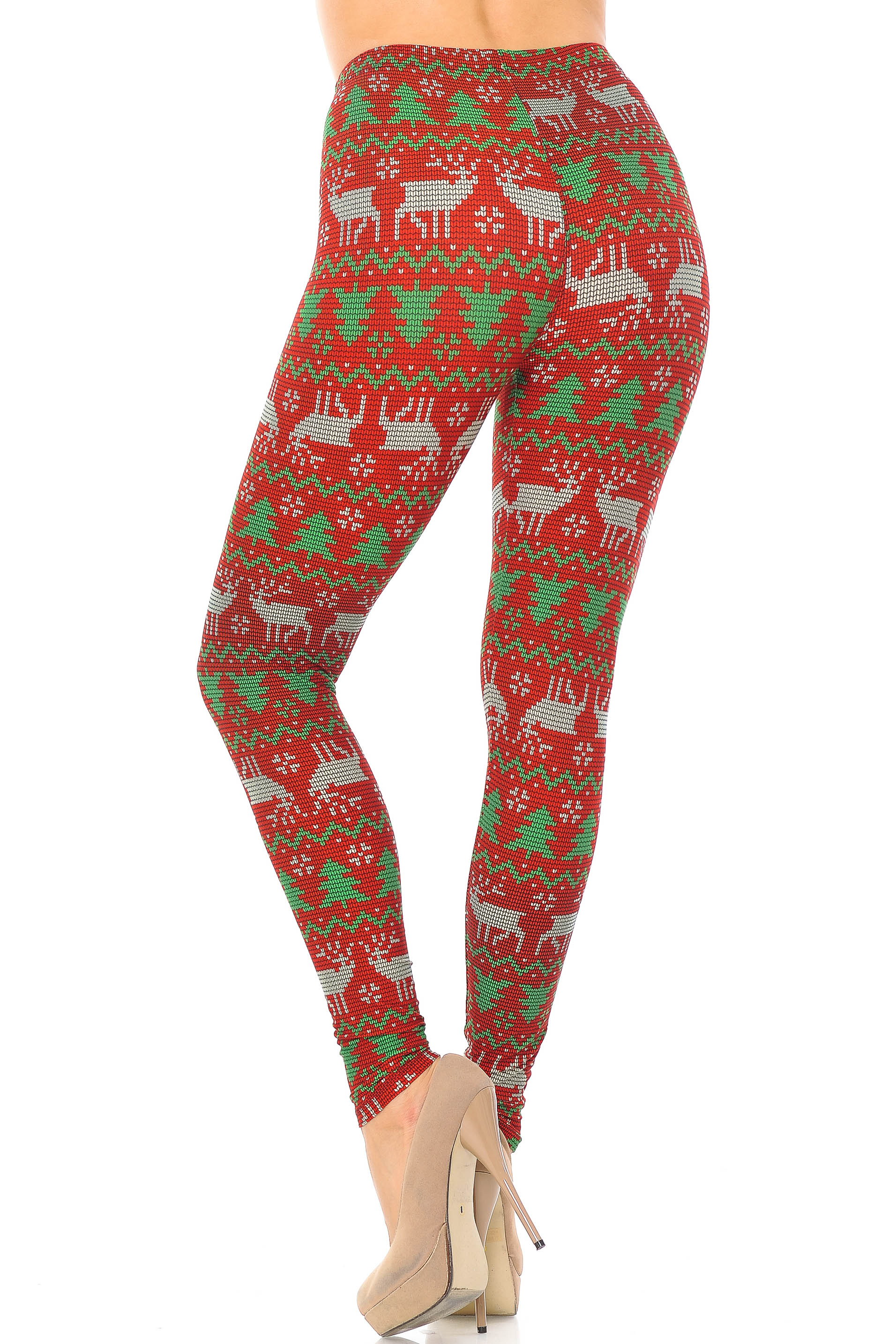 Wholesale Buttery Smooth Faux Knit Reindeer and Holiday Tree Leggings