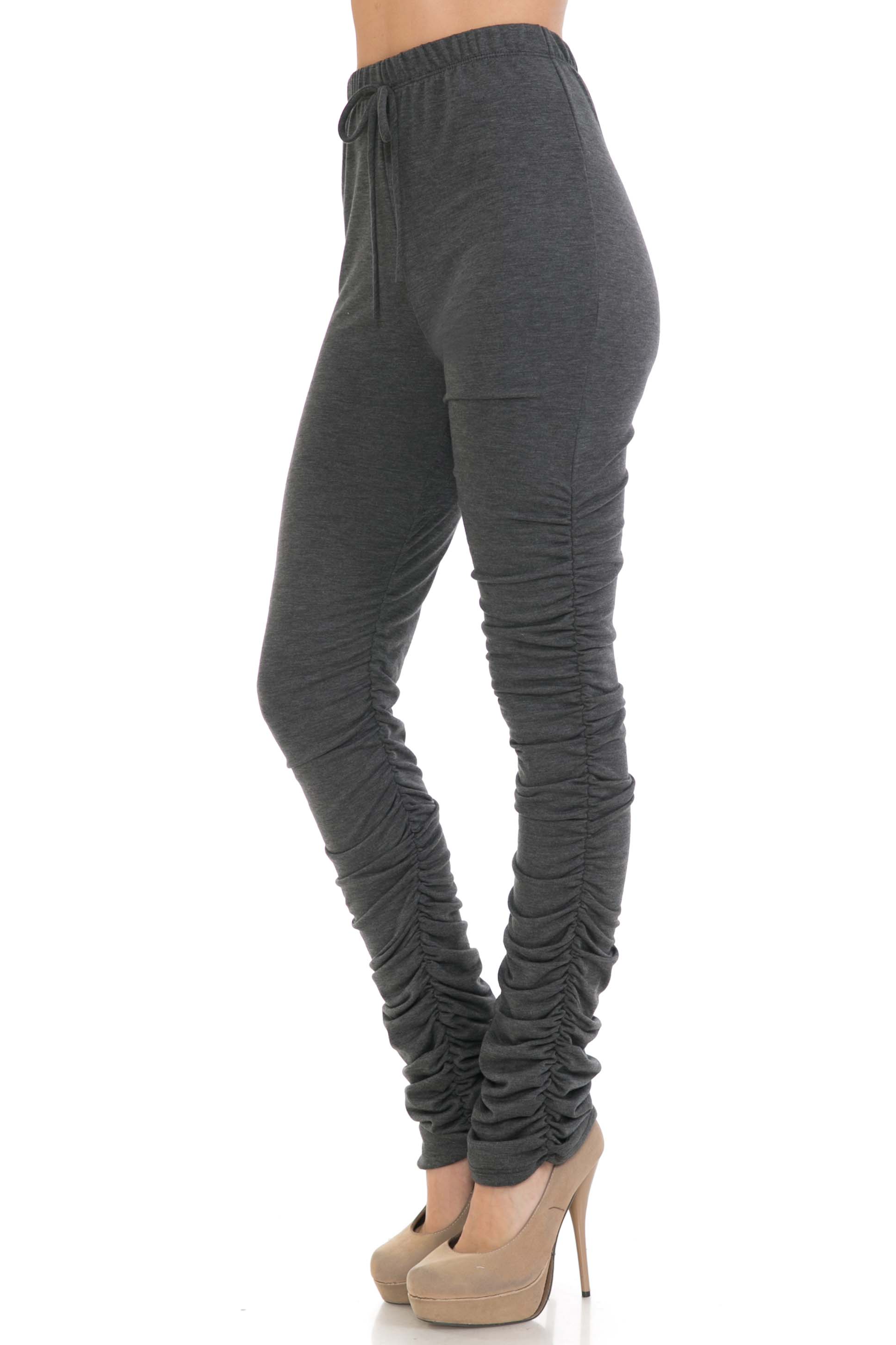 Wholesale Premium Side Ruched Stacked Leggings - Made in the USA