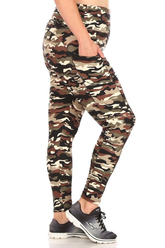 Wholesale Camouflage Sport Plus Size Leggings with Side Pocket