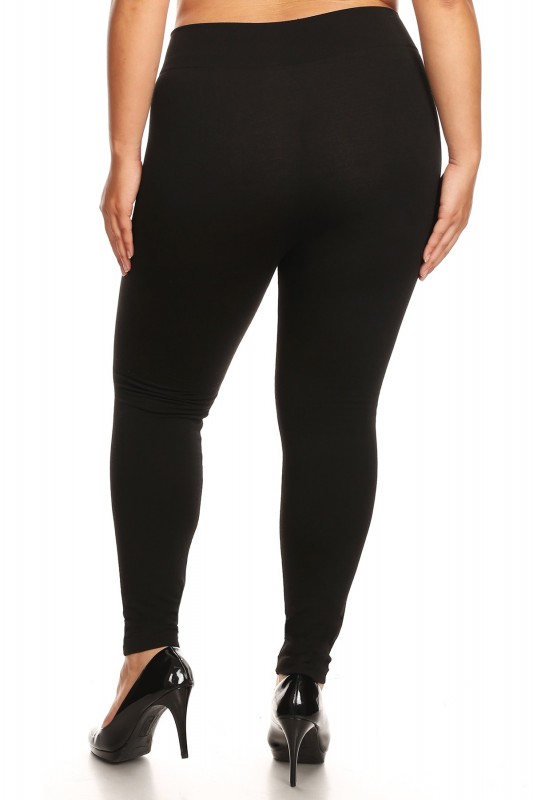 Women's Rib Fit Plus Size Leggings - Black Charcoal - 2 Pack