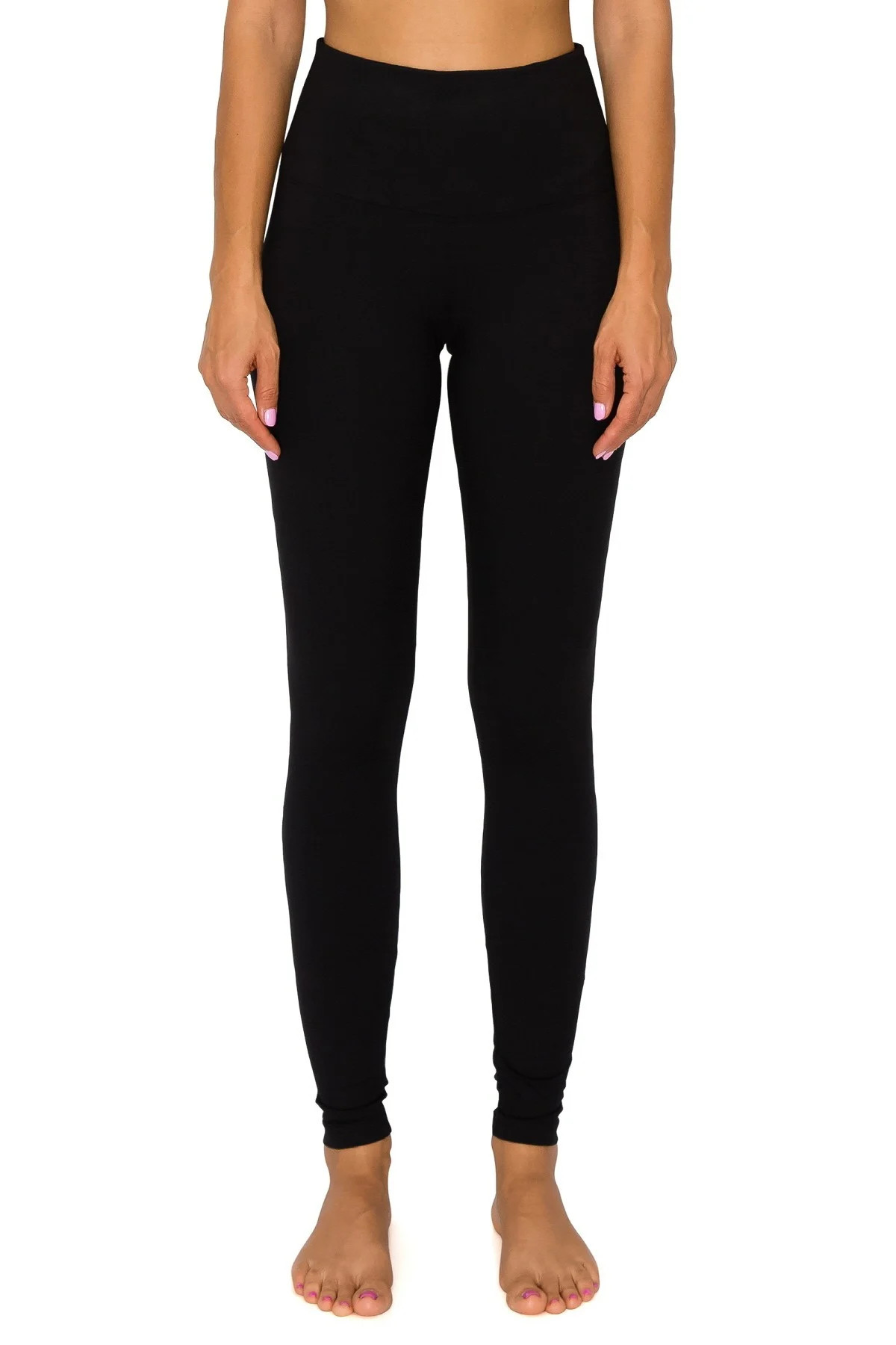 Wholesale Double Brushed Premium High Waisted Yoga Leggings - 5 Inch