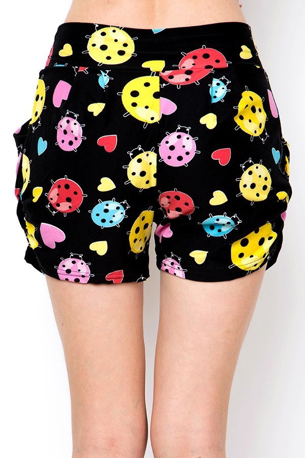 Wholesale Buttery Smooth Ladybugs and Hearts Harem Shorts