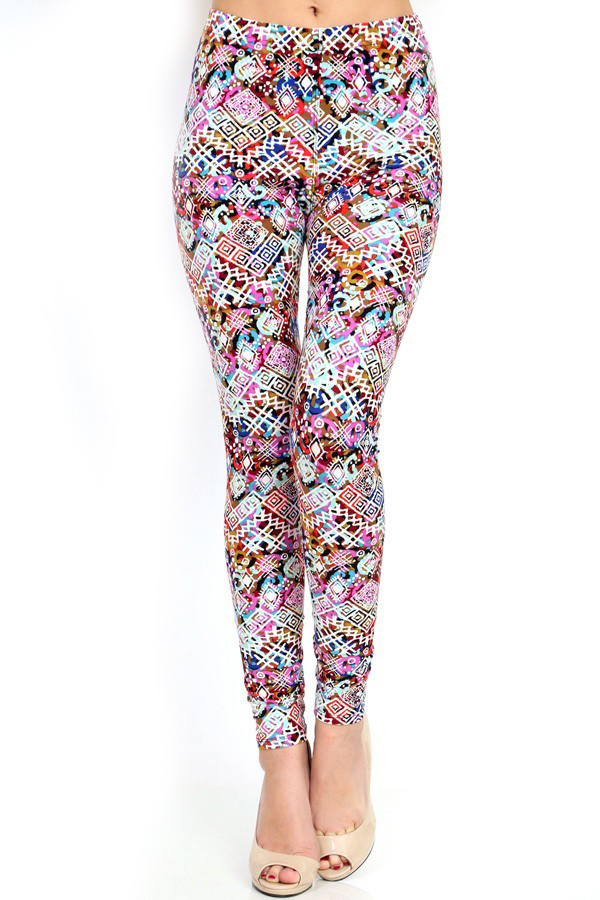 Wholesale Buttery Smooth Colorful Tribal Madness Leggings