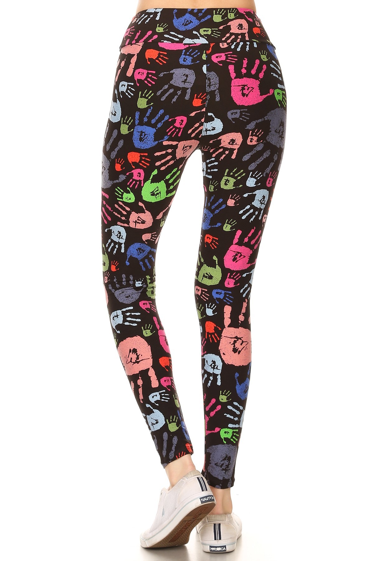 Wholesale Buttery Smooth Colorful Hand Print High Waist Leggings