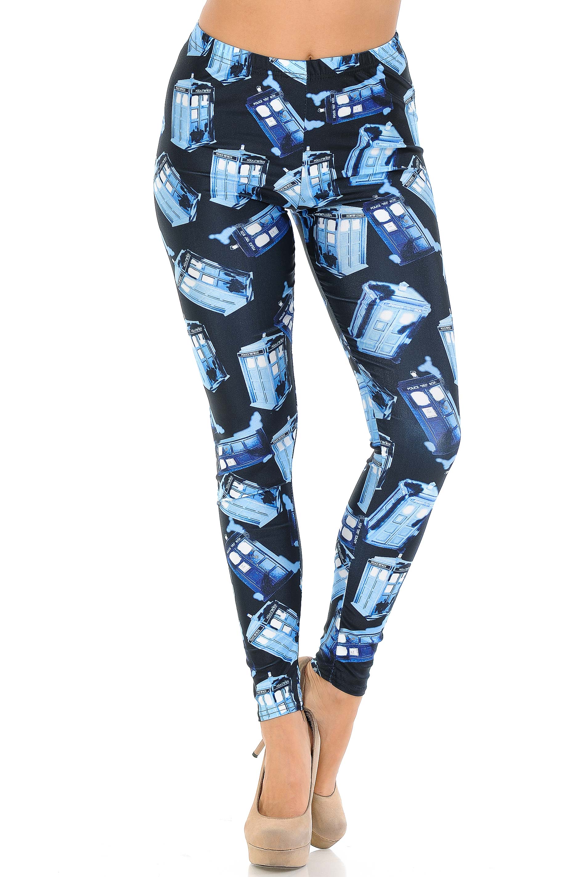 Wholesale Graphic British Police Call Box Leggings