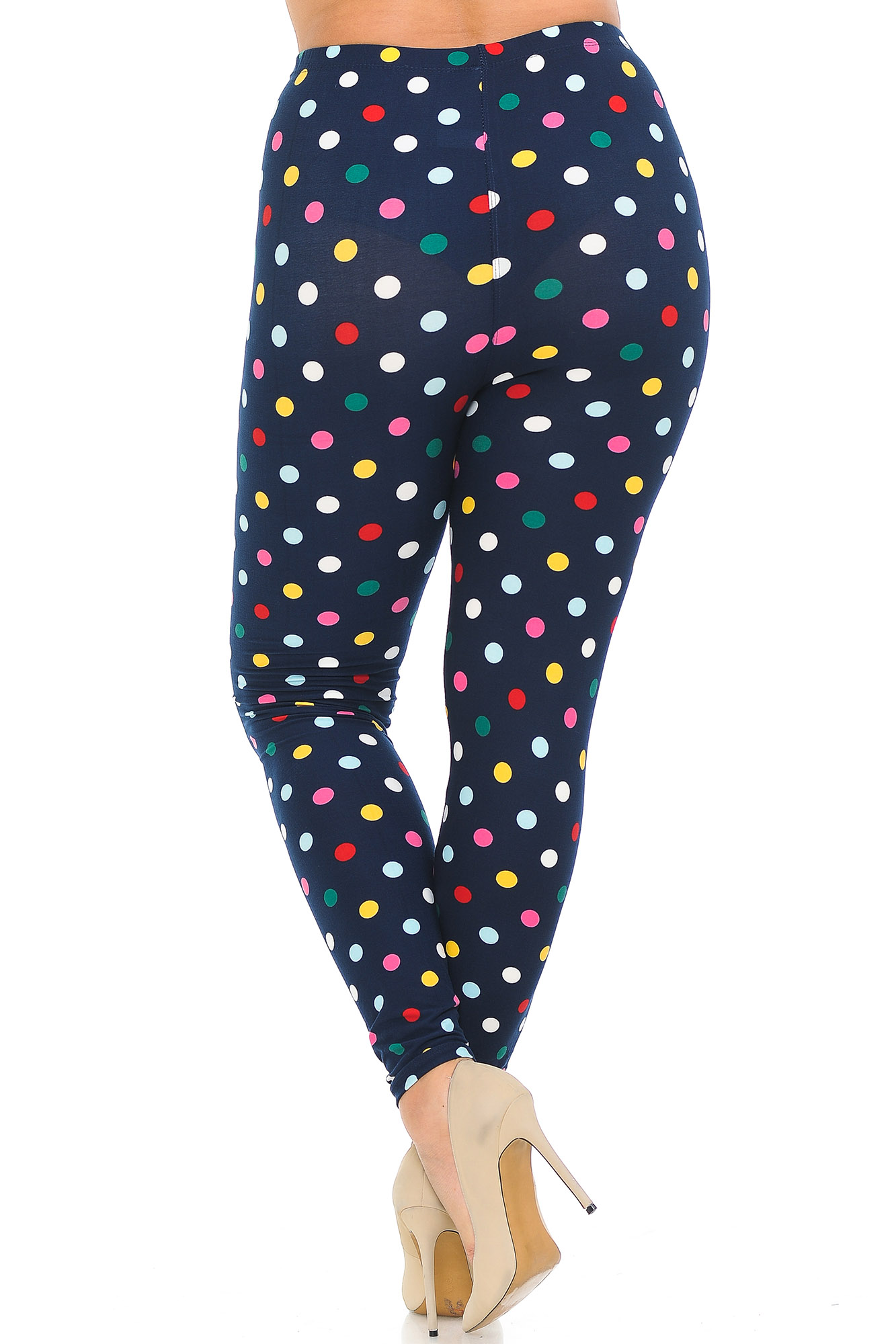 Wholesale Buttery Smooth Colorful Polka Dot Plus Size Leggings - 3X-5X