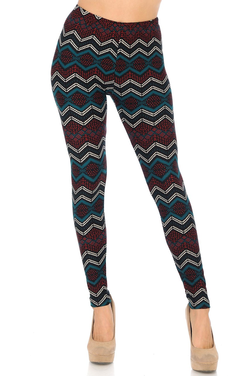 Wholesale Buttery Soft Chevron Bands Leggings