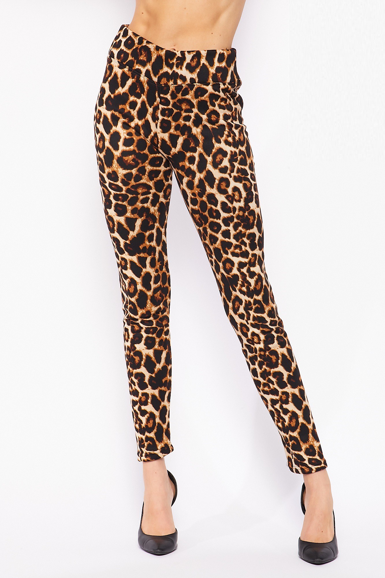 Wholesale Buttery Smooth Bold and Beautiful High Waist Leopard Leggings - 3 Inch Waist