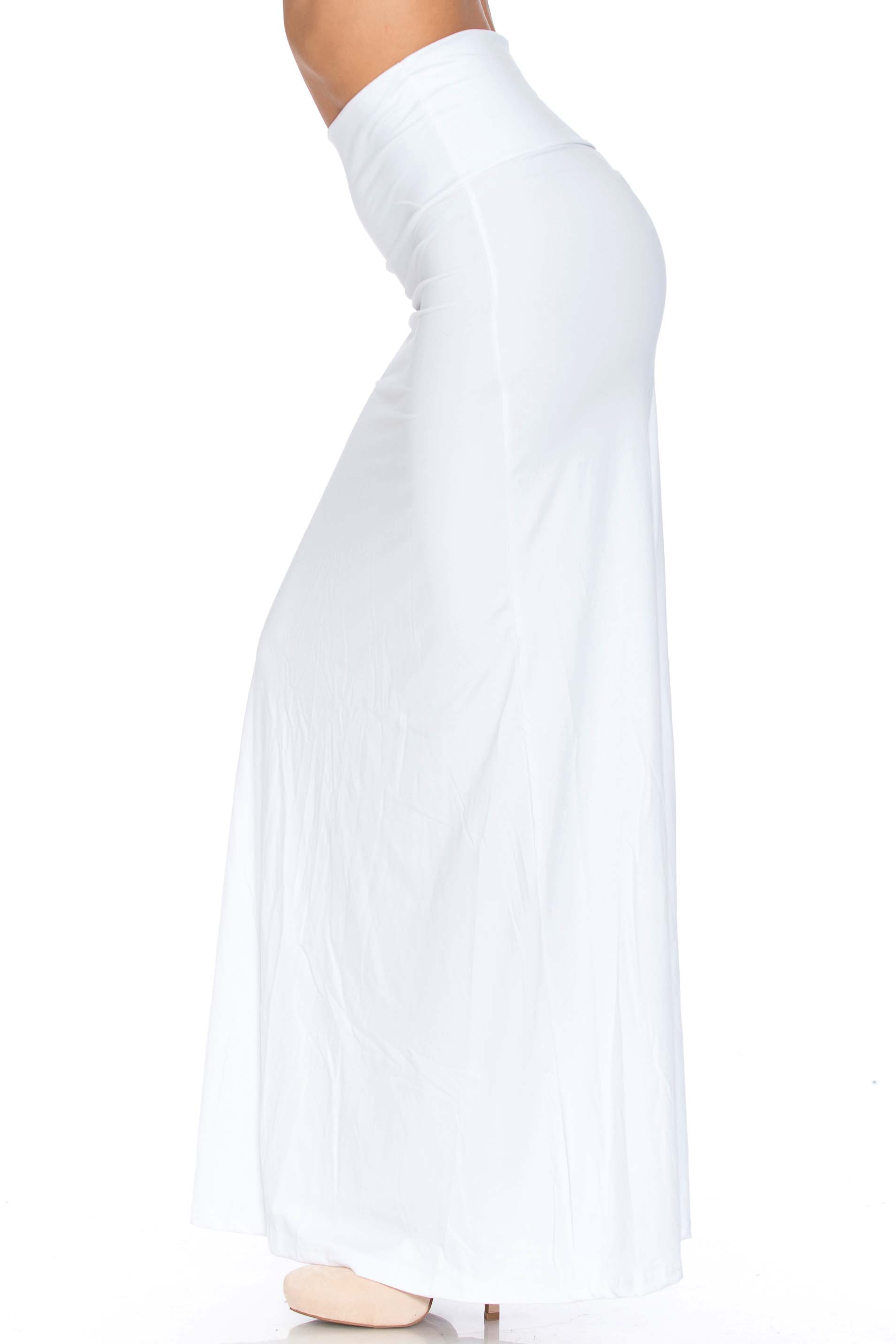 Wholesale Buttery Smooth Basic White Maxi Skirt