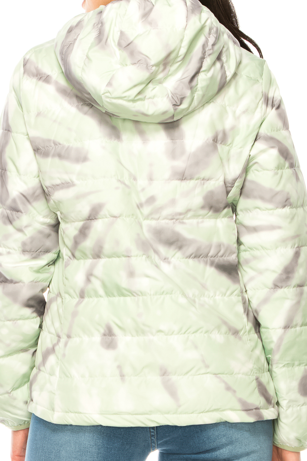 Wholesale Women's Green Swirl Winter Puffer Down Jacket