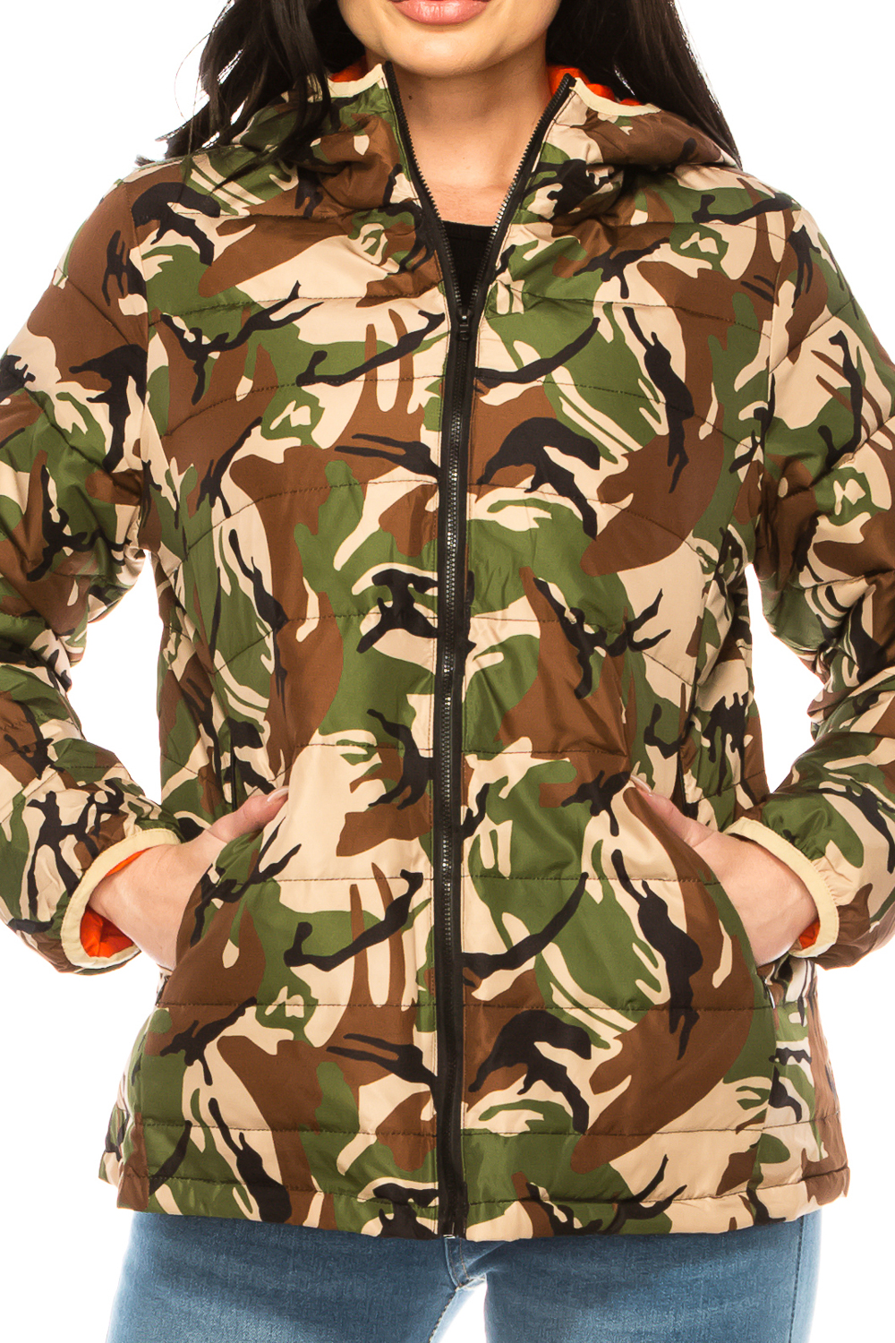 Wholesale Women's Camouflage Winter Puffer Down Jacket