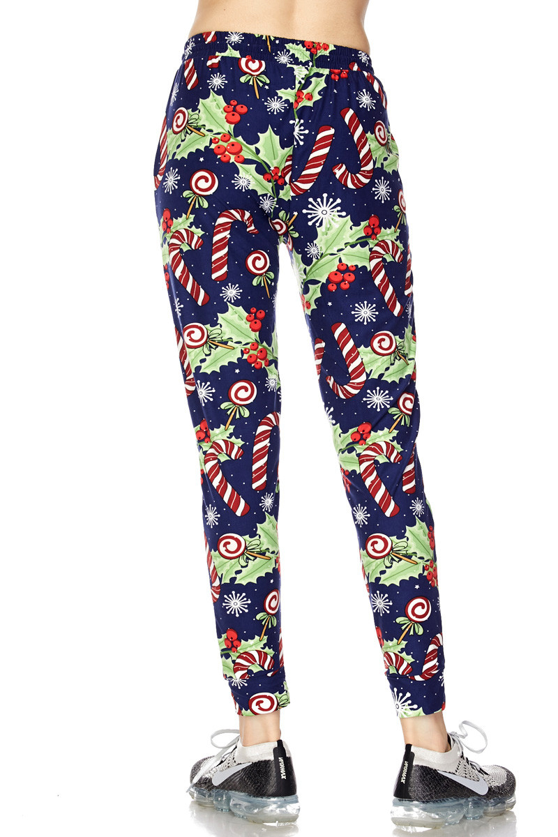 Wholesale Buttery Smooth Candy Cane Noel Holiday Joggers