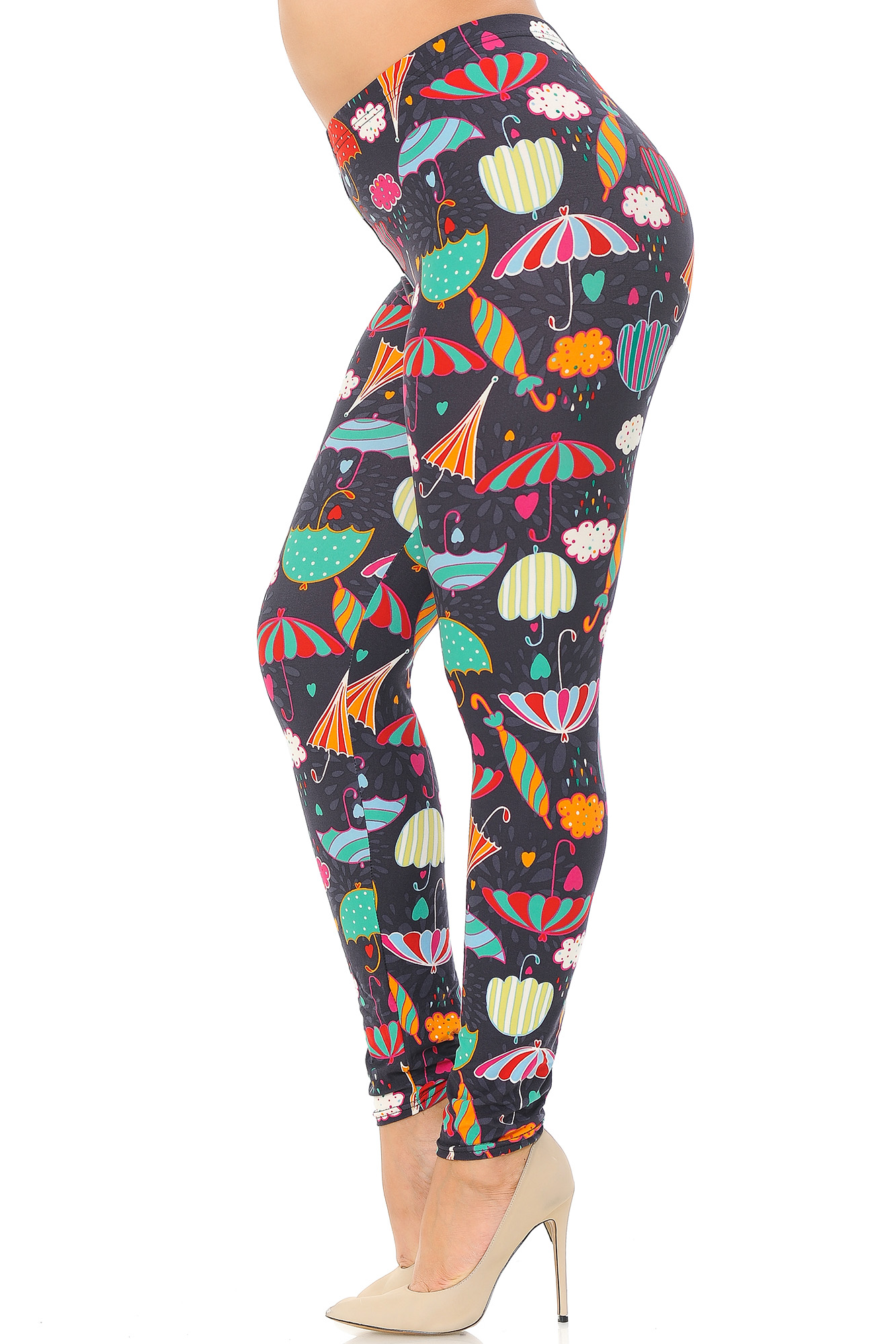 Wholesale Buttery Smooth Vintage Umbrella Extra  Plus Size Leggings - 3X-5X