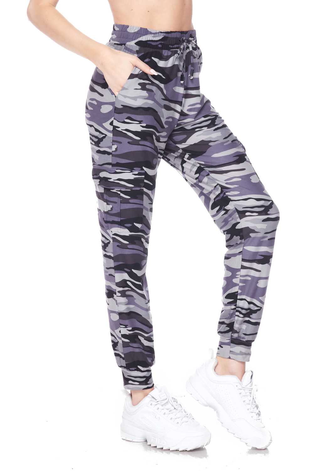 Wholesale Buttery Smooth Charcoal Camouflage Cargo Joggers - New Mix