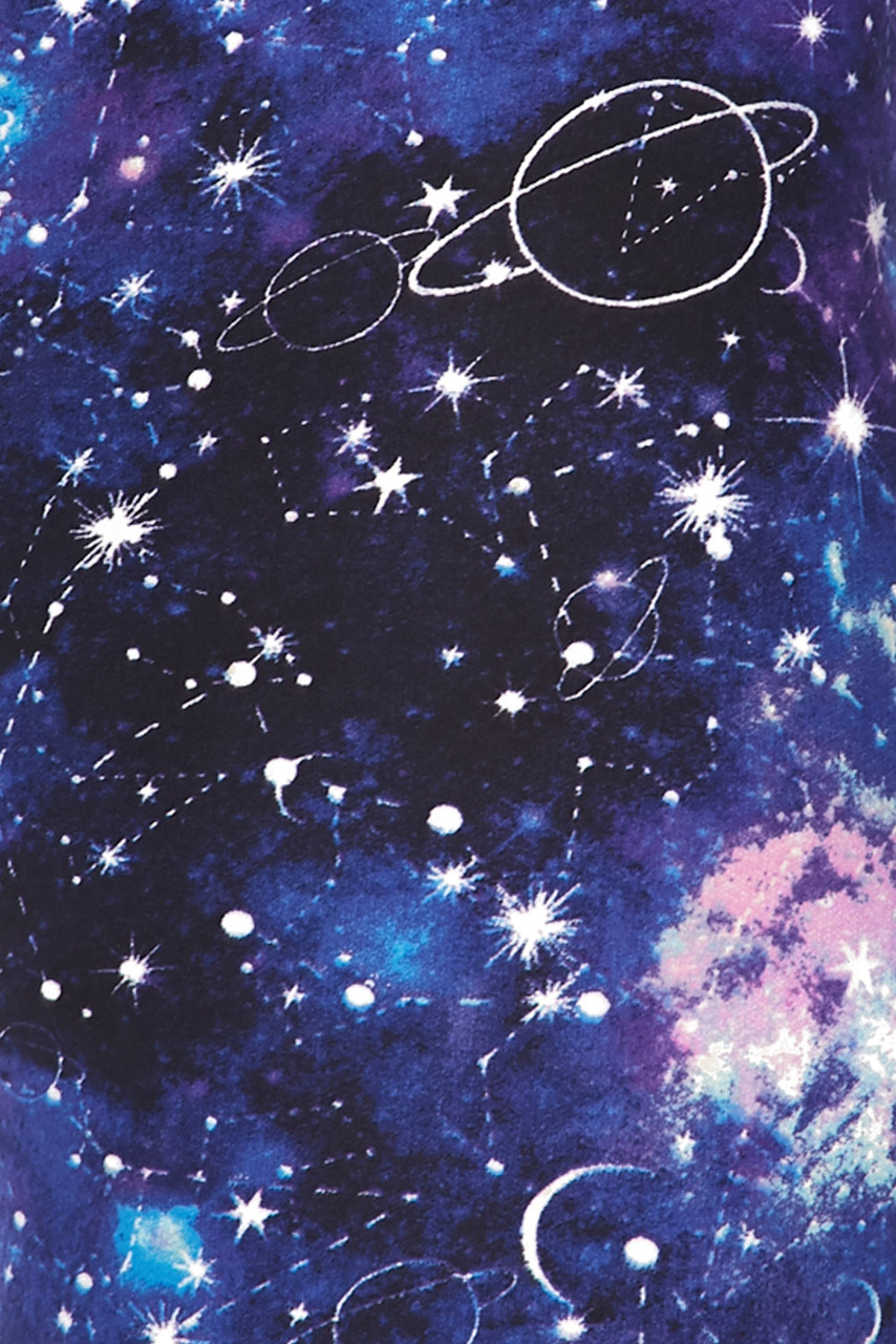 Buttery Soft Astrological Blue Galaxy Plus Size Leggings