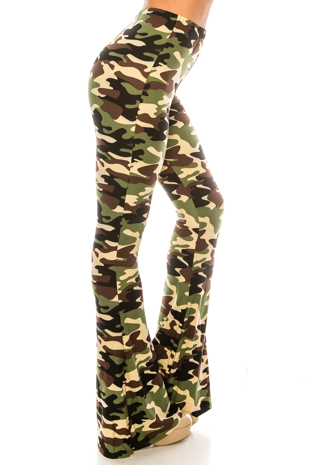 Wholesale Buttery Smooth Active Duty Camouflage Bell Bottom Leggings