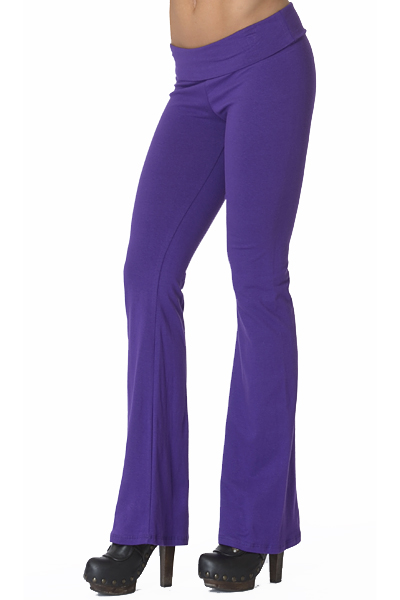 Left Side Image of Wholesale USA Solid Cotton Yoga Leggings