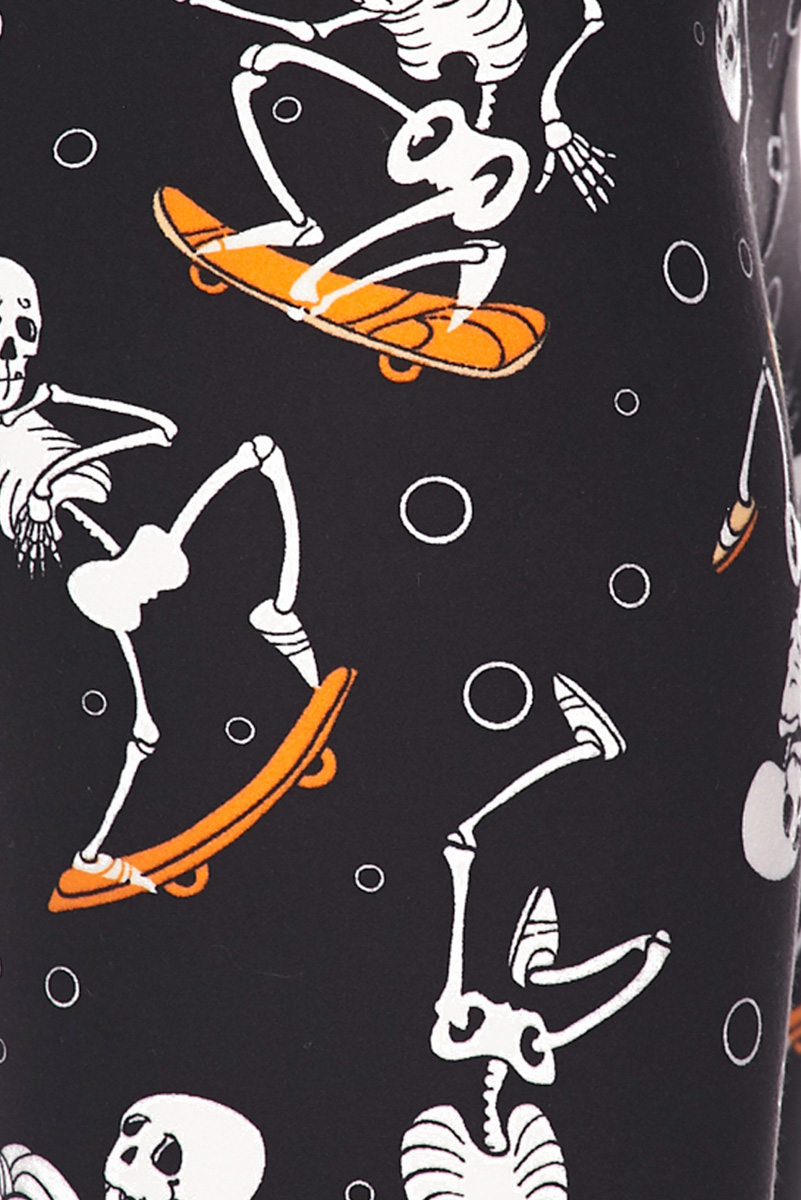 Wholesale Buttery Soft Skateboarding Skeletons Plus Size Leggings