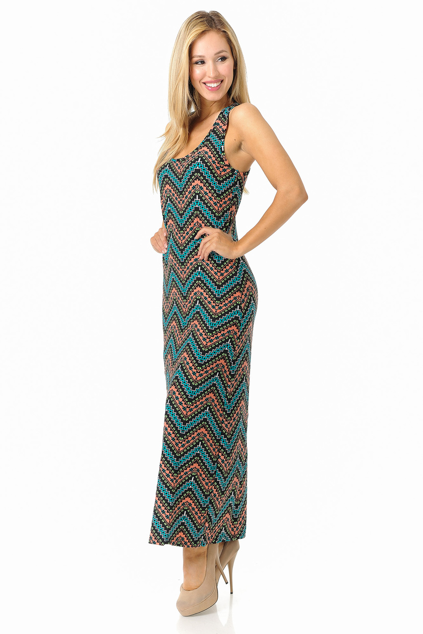Wholesale Buttery Smooth Summer Chevron Maxi Dress