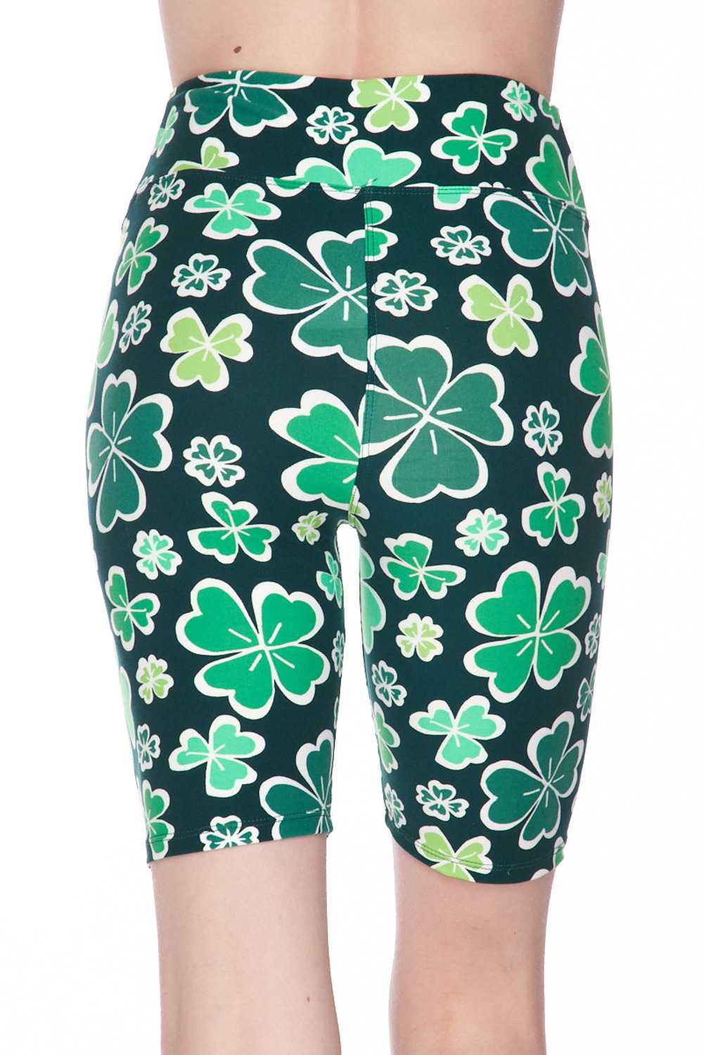 Wholesale Buttery Smooth Green Irish Clover Plus Size Shorts - 3 Inch