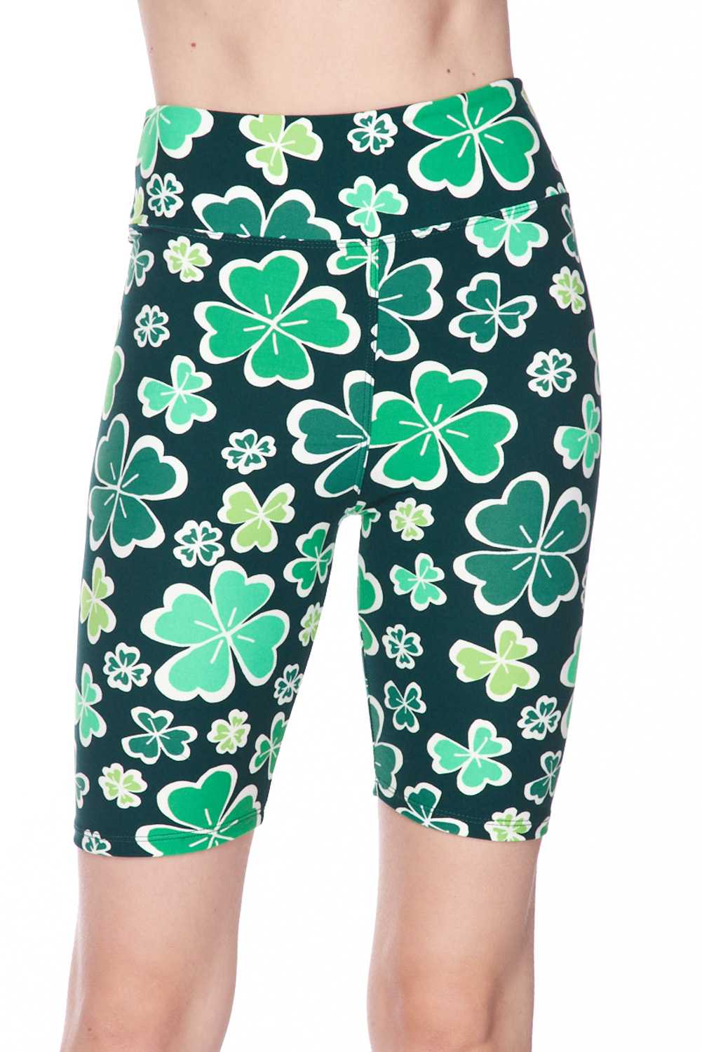 Wholesale Buttery Smooth Green Irish Clover Plus Size Shorts - 3 Inch