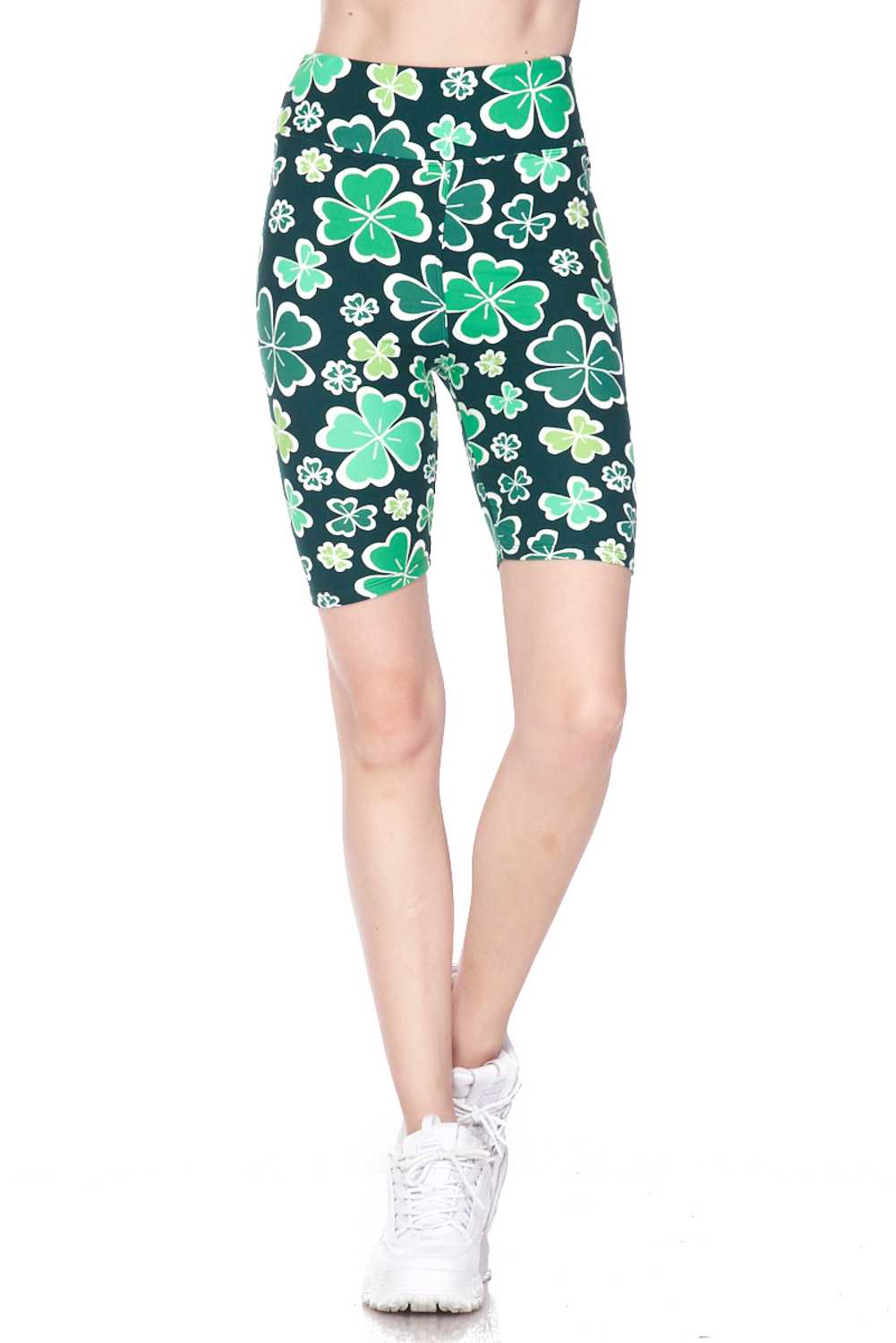 Wholesale Buttery Smooth Green Irish Clover Plus Size Shorts - 3 Inch