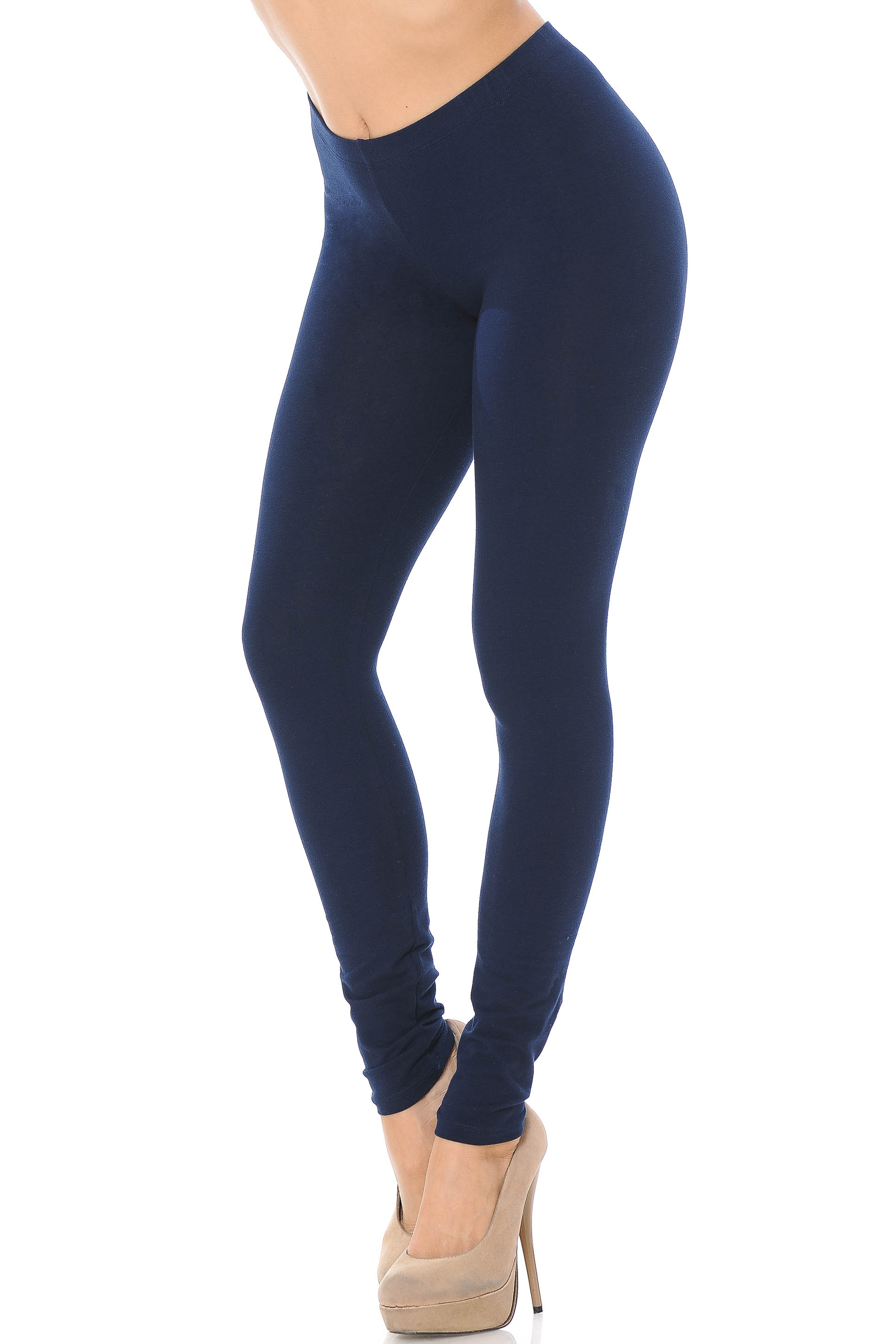 Navy Wholesale USA Full Length Cotton Leggings