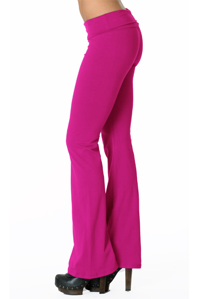 Left Side Image of Wholesale USA Solid Cotton Yoga Leggings