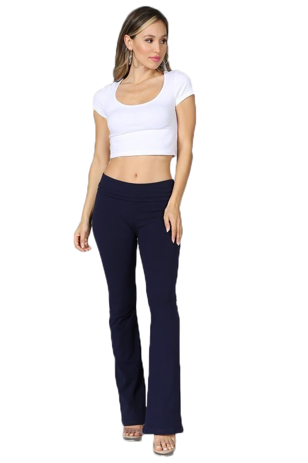 Front side image of Wholesale USA Solid Cotton Yoga Leggings