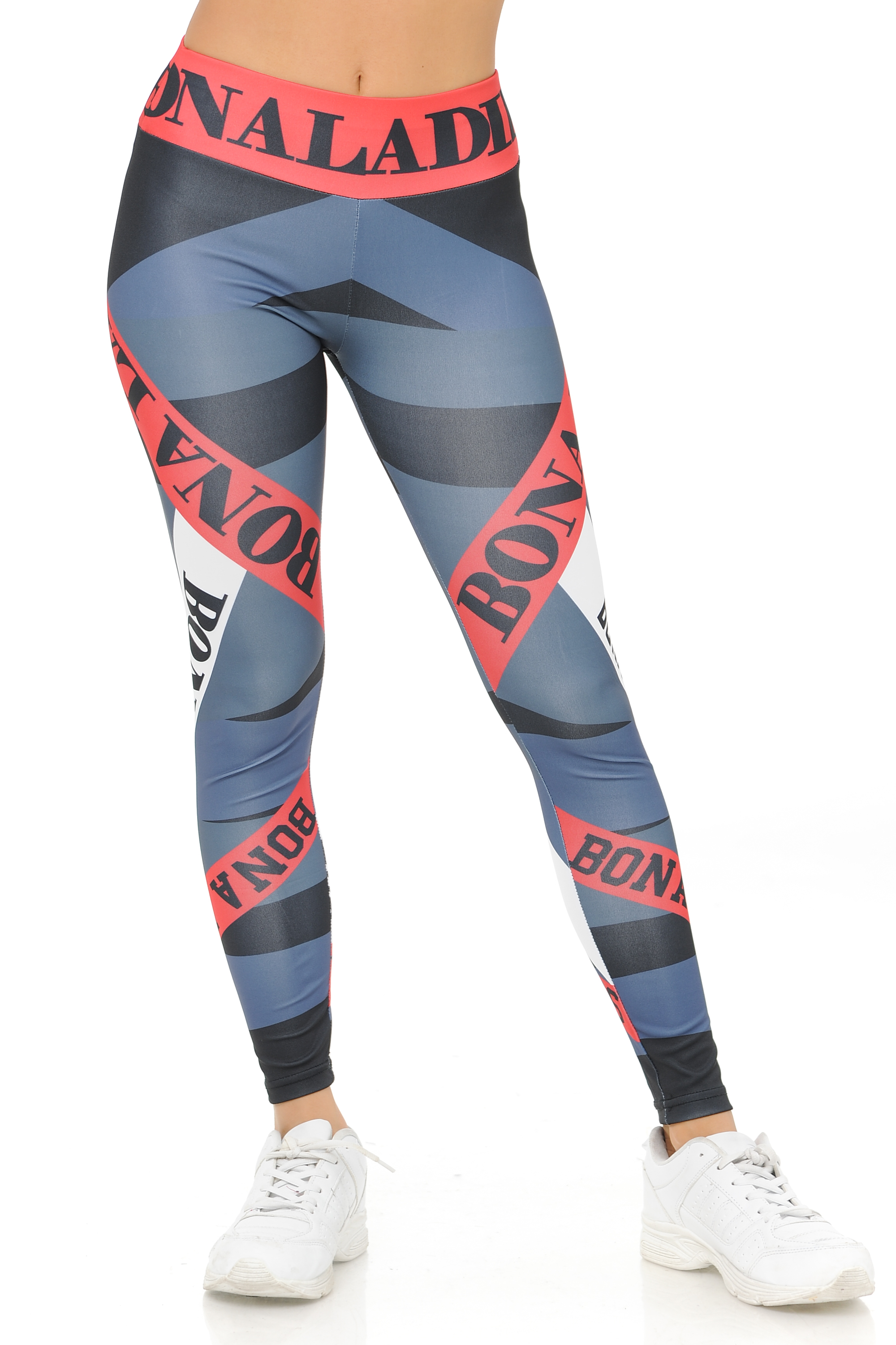 Wholesale Ladies Charcoal Banded High Waisted Sport Leggings