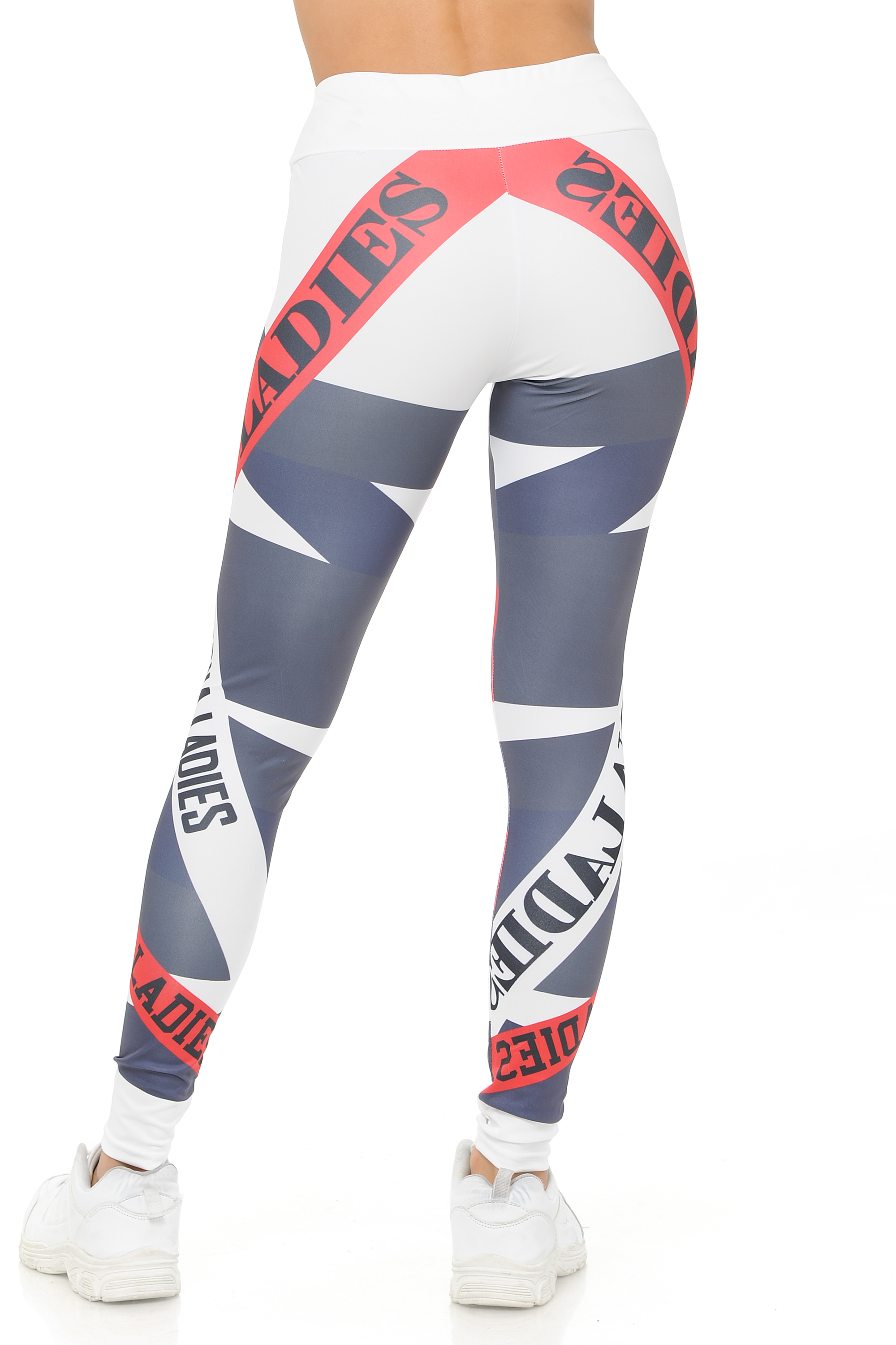 Wholesale Ladies White Banded High Waisted Sport Leggings