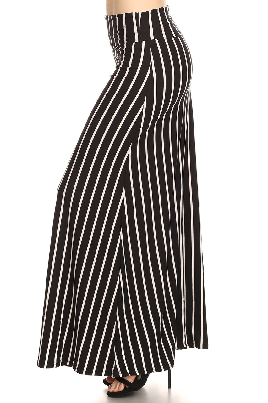 Wholesale Buttery Smooth Black Pinstripe Maxi Skirt