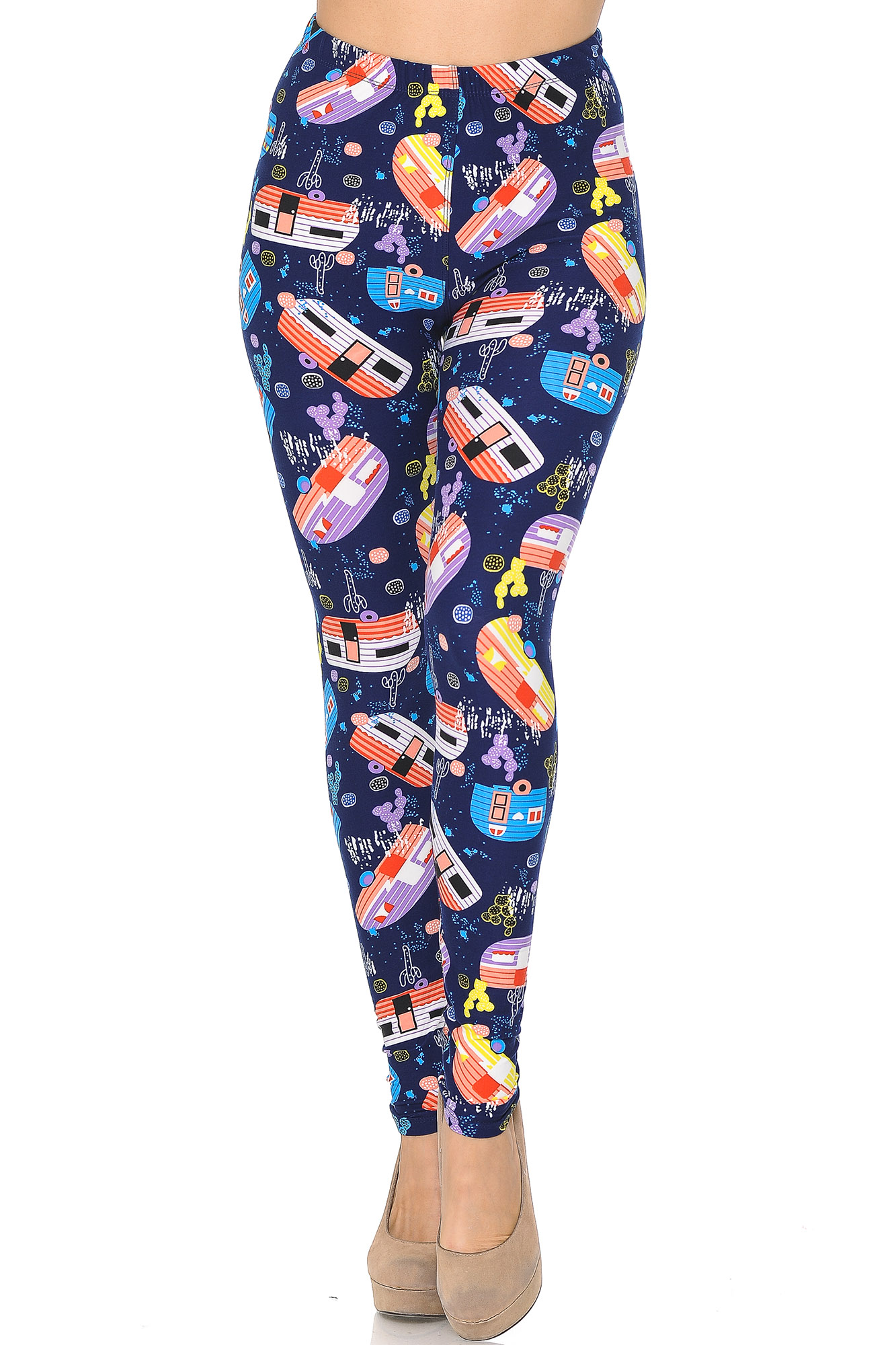 Wholesale Buttery Smooth Retro Campers Leggings - XSmall