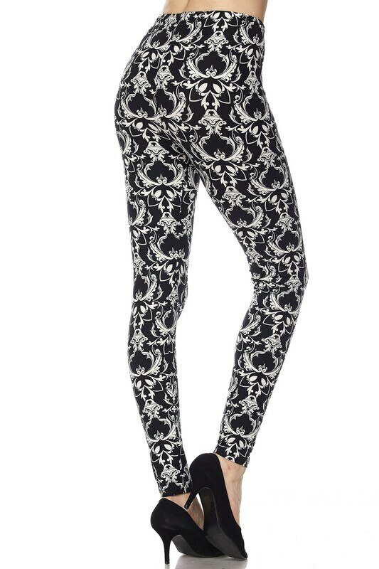 Wholesale Buttery Smooth Baroque Wreath Leggings