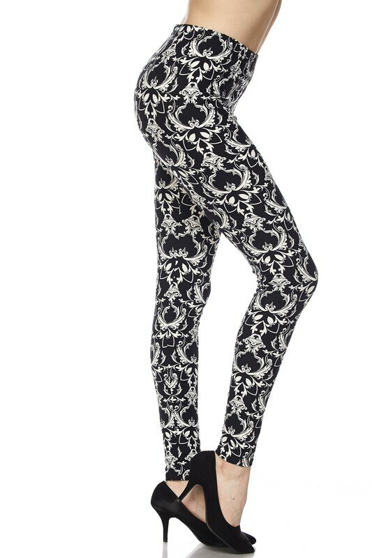 Wholesale Buttery Smooth Baroque Wreath Leggings