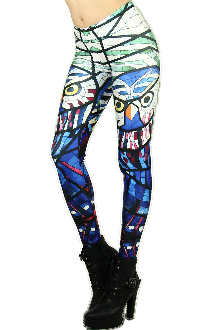 Left Side Image of DP-1116KDK - Wholesale Premium Graphic Leggings