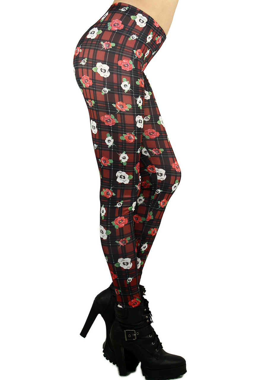 Side Image of P-4710 - Wholesale Made in the USA Graphic Print Leggings