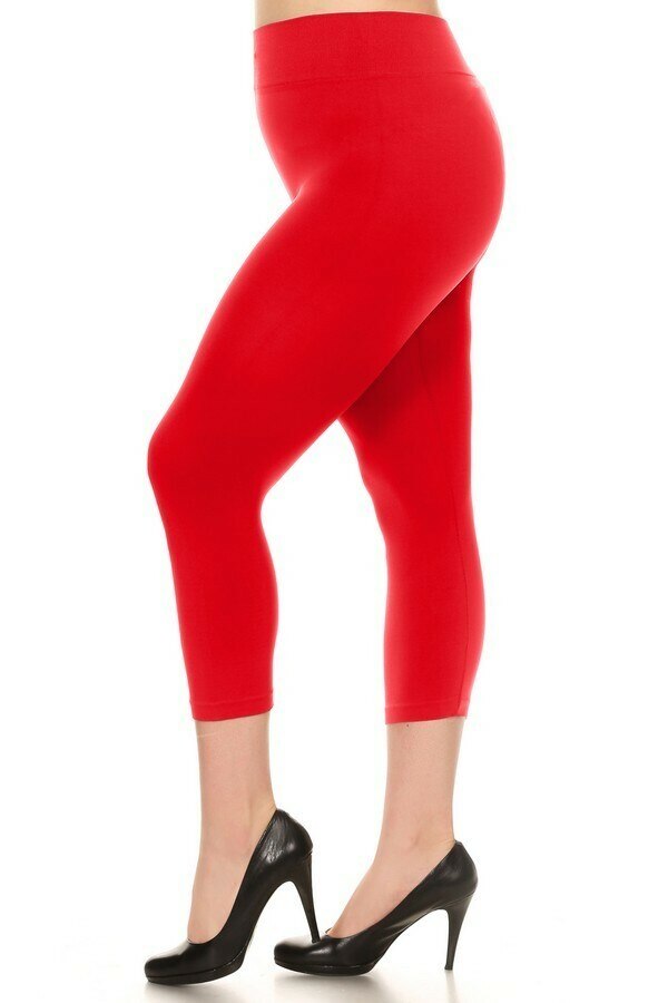 Wholesale Basic Spandex Capri Plus Size Leggings