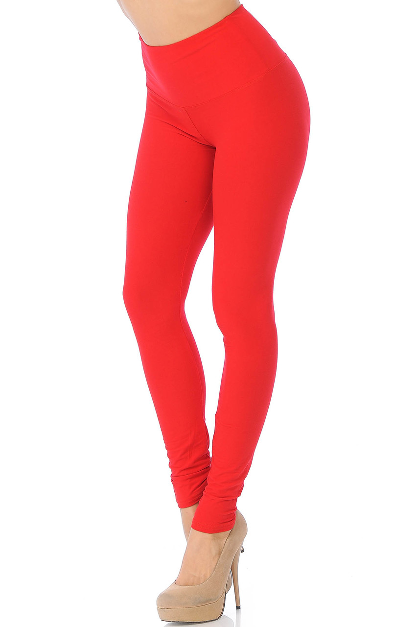 Wholesale Buttery Smooth High Waisted Basic Solid Leggings - 5 Inch Band