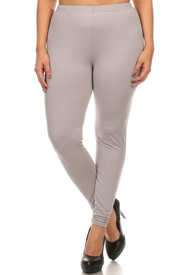 Wholesale Buttery Smooth Plus Size Basic Solid Leggings - 3X-5X