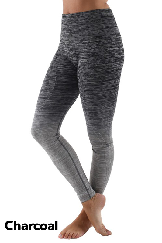 Charcoal Wholesale Ombre Fusion Charcoal Workout Leggings