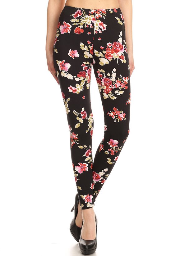 Wholesale Premium Brushed Sylvan Rose Leggings