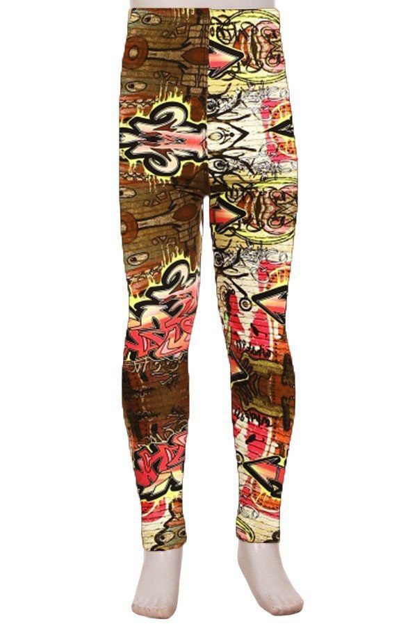 Wholesale Buttery Soft Street Graffiti Kid's Leggings