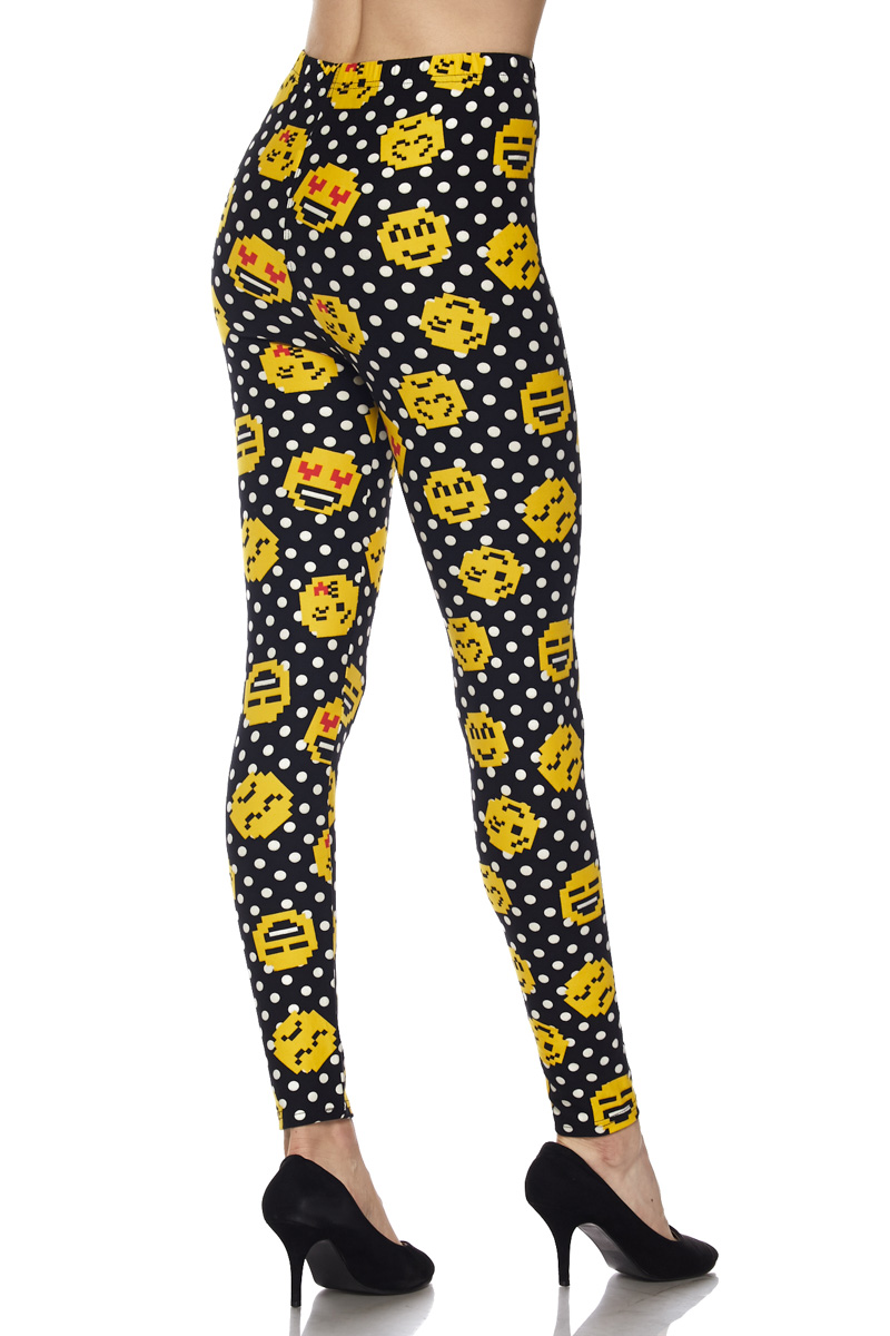 Wholesale Buttery Soft Retro Pixel Arcade Emoji Leggings