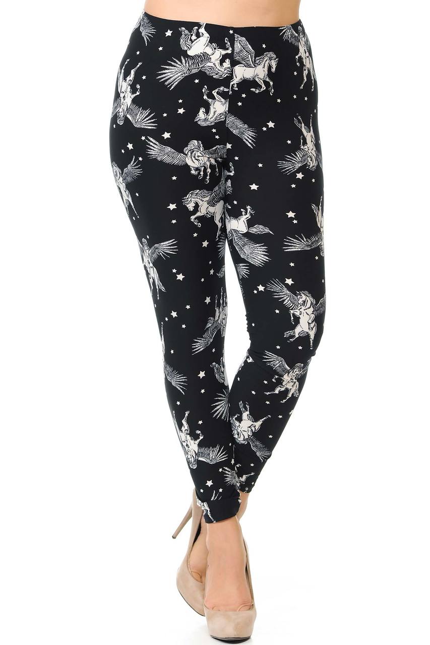 Wholesale Buttery Smooth Magical Pegasus Plus Size Leggings - 3X-5X
