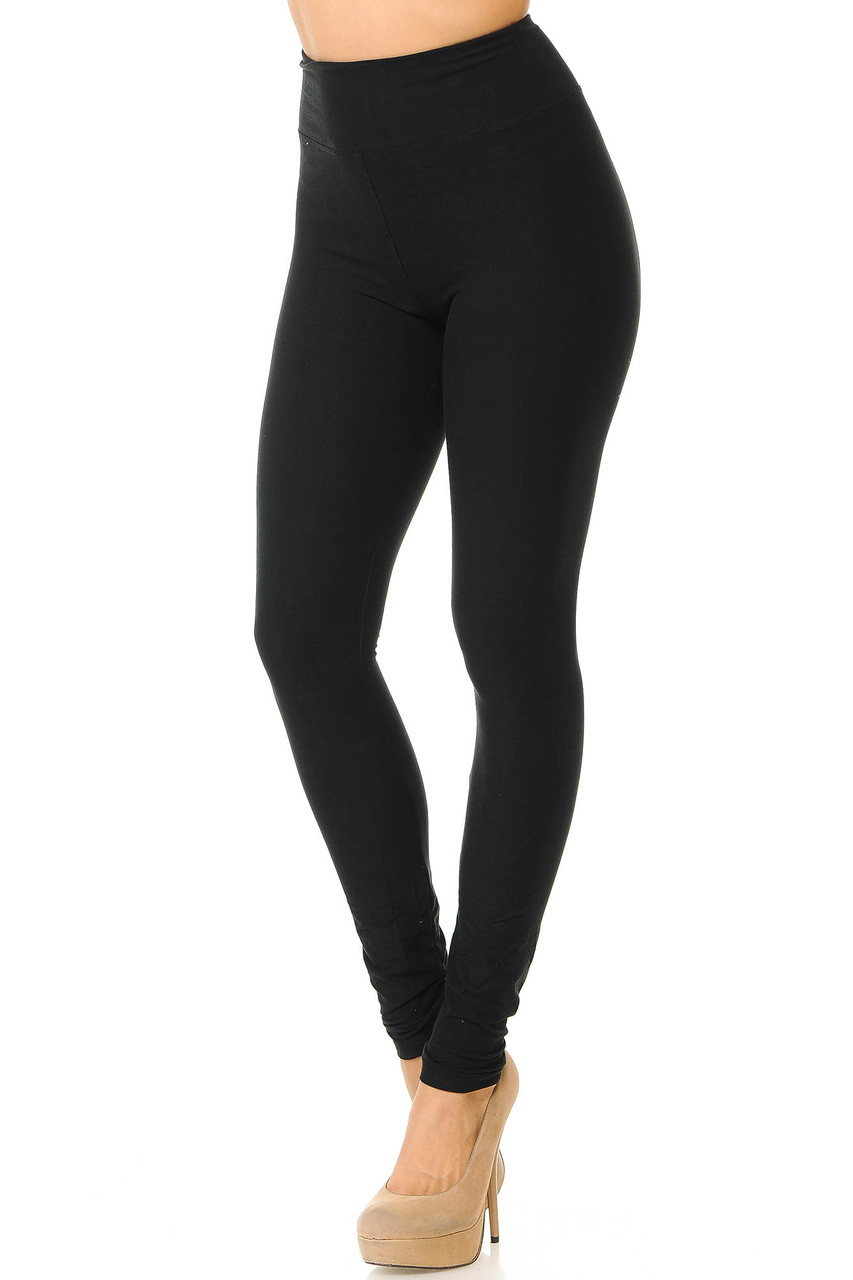 Wholesale Buttery Smooth High Waisted Basic Solid Leggings - 3 Inch Waist