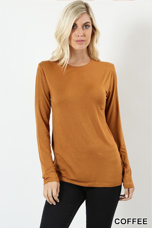 Wholesale Premium Round Neck Long Sleeve Rayon Top